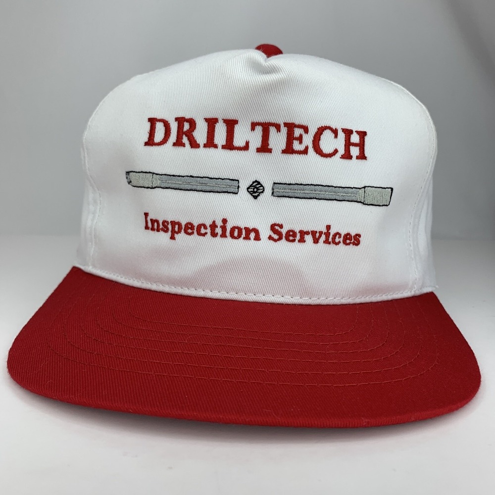 Driltech Inspection Services Hat Oklahoma White Red Snap Outdoor Cap Young An